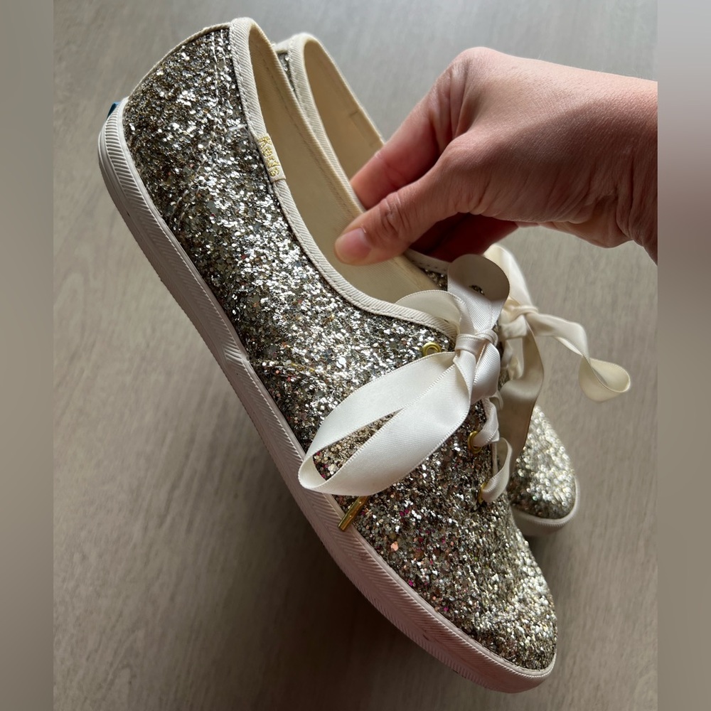 Keds Glitter Sneakers with White Laces